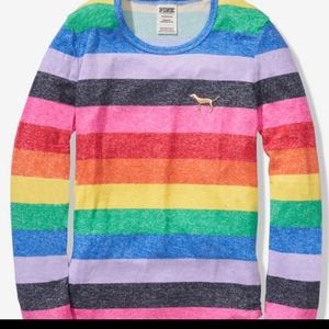 Victorias Secret Rainbow Stripped Pajama Top